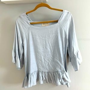 Moon River linen top with ruffled sleeves and bottom
